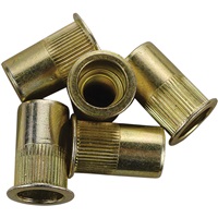 1/2"-13 Zinc-Plated Steel Rivet Nuts - 5Pk